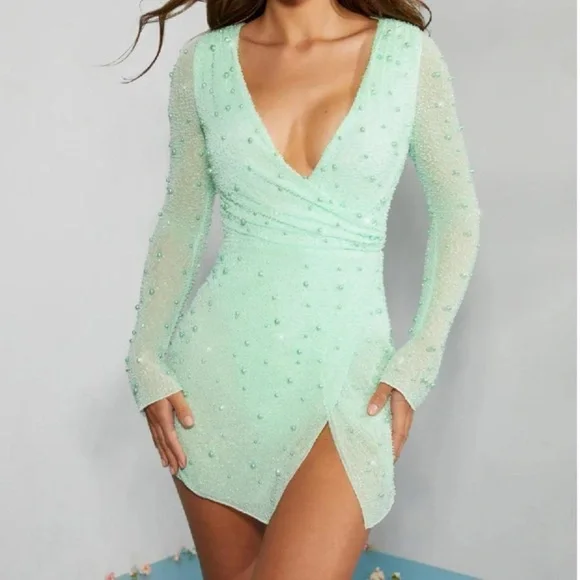 slim fit dress slacks Mint Green Straps A-Line Wedding Guest Dress, Mint_Green / S main image 1